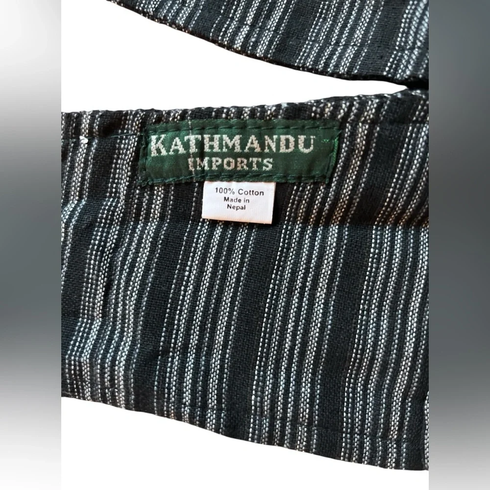 Kathmandu Imports Striped Butterfly Embroidered Tie Back Cotton Halter Top NWT